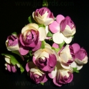 Paper Tea Roses - Purple & Ivory