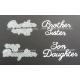 BRITANNIA DIES - BROTHER SISTER & DAUGHTER SON - LARGE FONT WORD SETS