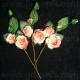 Paper Tea Roses with Leaves - Cream/Peach