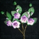 Paper Tea Roses with Leaves - White/Lilac