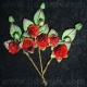 Paper Tea Roses with Leaves - Burgandy