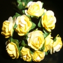 Paper Tea Roses - Yellow & Cream