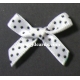 Swiss Dot - Satin Bows - White