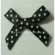 Swiss Dot - Satin Bows - Black