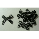 Swiss Dot - Satin Bows - Black