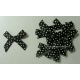 Swiss Dot - Satin Bows - Black