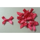 Swiss Dot - Satin Bows - Shocking Pink 