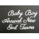 BRITANNIA DIES - BABY BOY GIRL TWINS NEW ARRIVAL - WORD SET 020