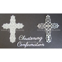 BRITANNIA DIES - CHRISTENING & CONFIRMATION WORD SET WITH FILIGREE CROSS - 034 & 090