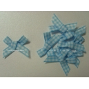 Gingham Bows - 6mm - Baby Blue