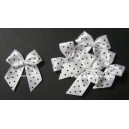 Dotty Bows - White - Blue Dots