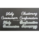 BRITANNIA DIES - CHRISTENING CONFIRMATION HOLY COMMUNION WORD SET - MULTI-BUY - 034 & 035