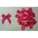 Beaded Bows - Shocking Pink/Gold