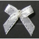 Beaded Bows - White/Silver