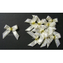 Beaded Bows - White/ Gold