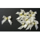 Beaded Bows - White/ Gold