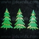 Diecut Textured Christmas Trees - Green/Gold